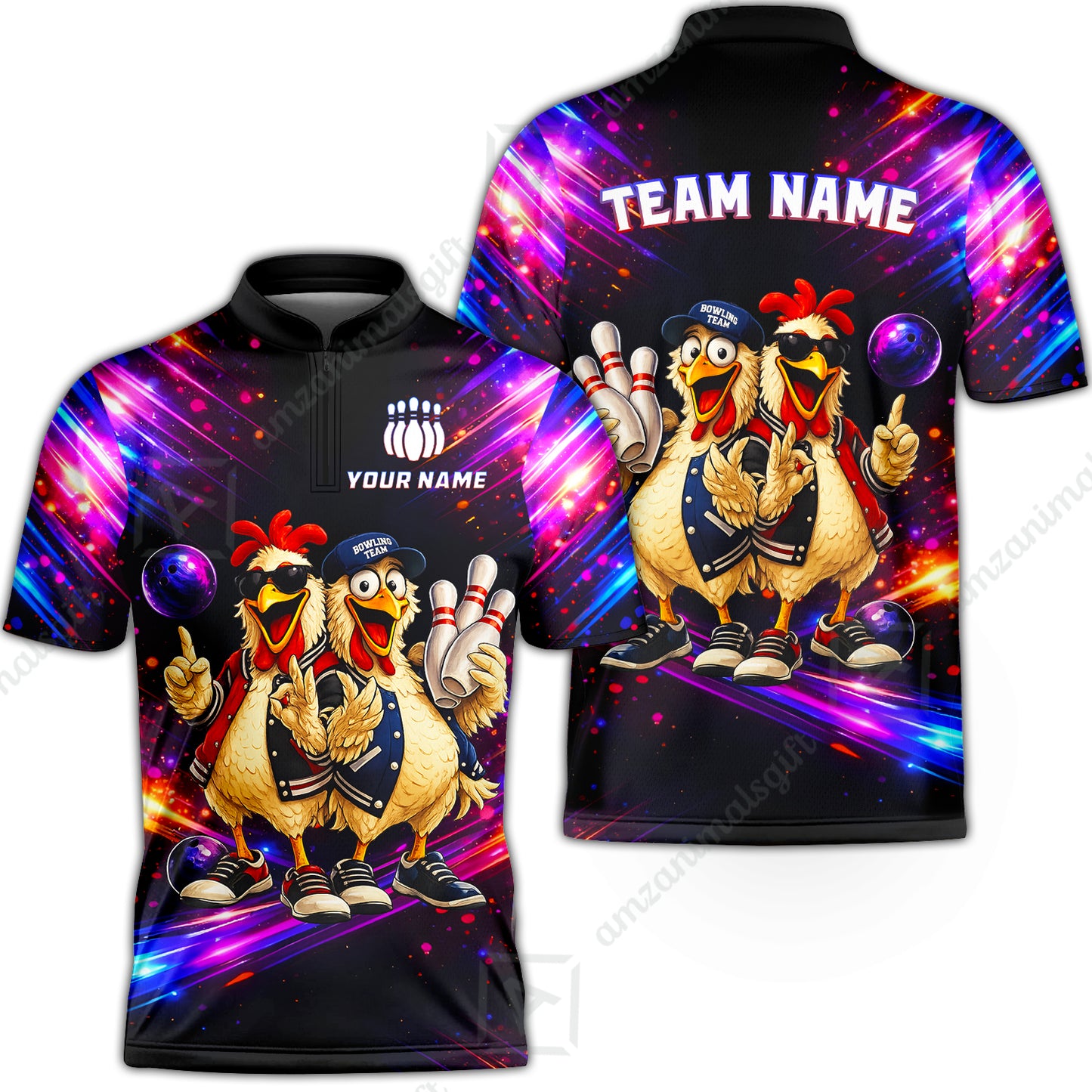 Custom Bowling Jersey Polo Shirt, Cool Roosters Bowling, Custom Bowling Jersey Team Shirt For Players With Name & Team Name