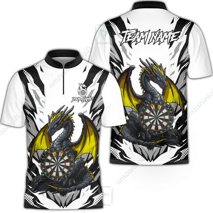 Custom Darts Team Jersey, Personalized Fantasy Dragon Dart Polo Shirt For Players With Name & Team Name