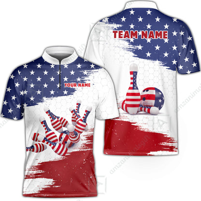 Custom Bowling Jersey Polo Shirt, Strike Force, Custom Bowling Jersey Team Shirt For Players With Name and Team Name