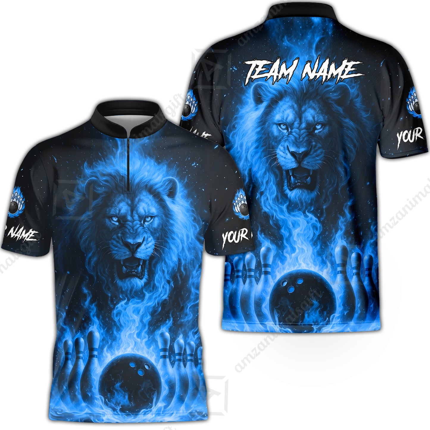 Custom Bowling Jersey Polo Shirt, Bowling Lion Of The Savannah, Custom Bowling Jersey Team Shirt For Players With Name & Team Name