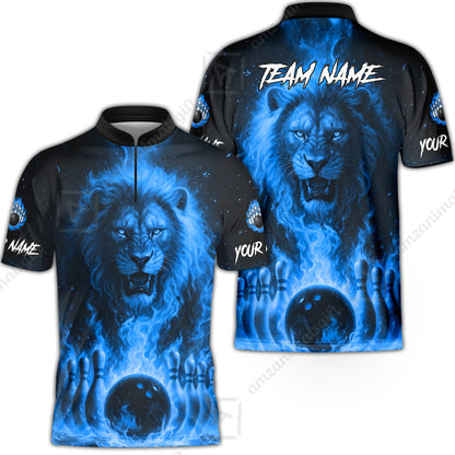 Custom Bowling Jersey Polo Shirt, Bowling Lion Of The Savannah, Custom Bowling Jersey Team Shirt For Players With Name & Team Name
