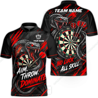 Customized Darts Team Jersey, Personalized Snake Darts Abstract Background Polo Shirt For Players With Name & Team Name