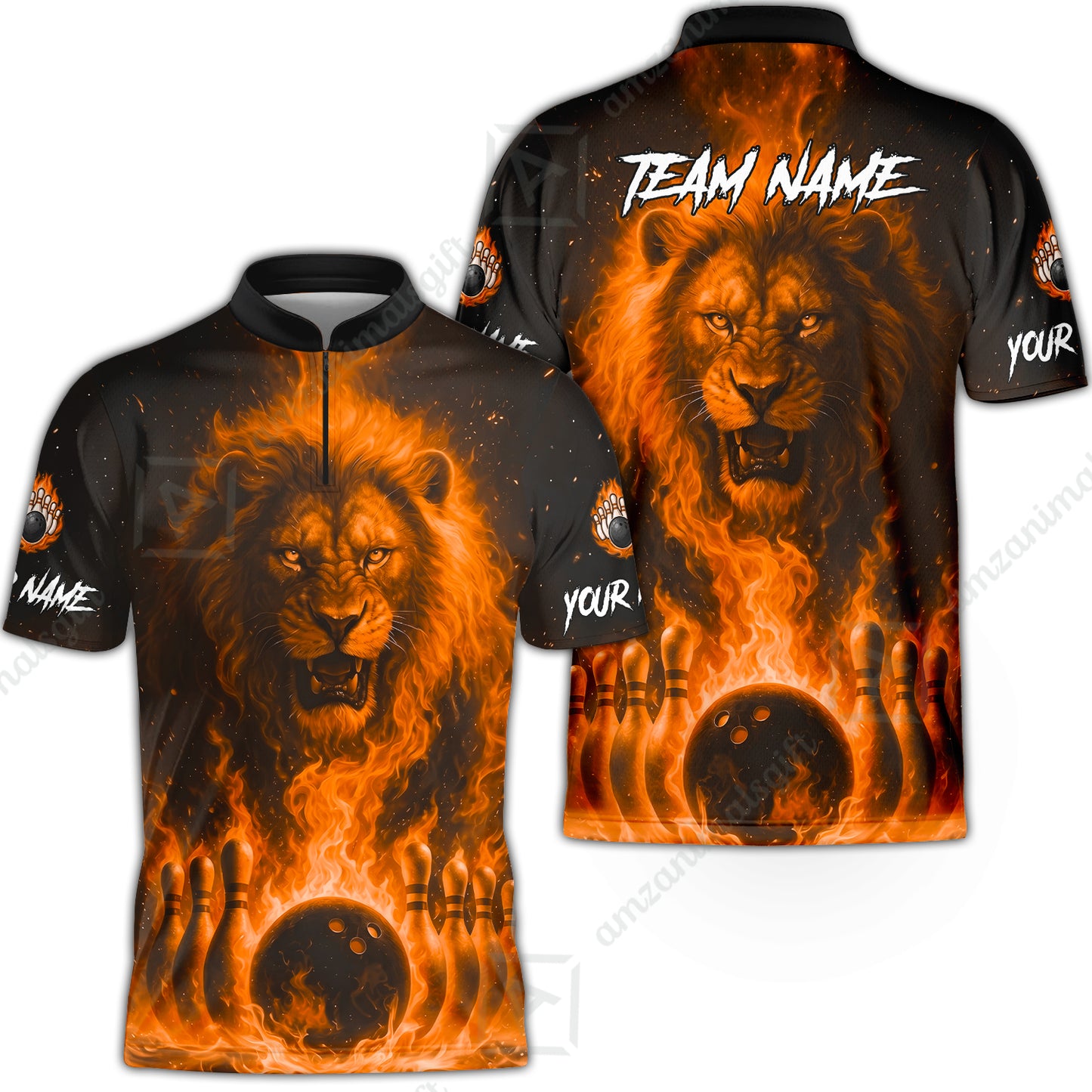Custom Bowling Jersey Polo Shirt, Bowling Lion Of The Savannah, Custom Bowling Jersey Team Shirt For Players With Name & Team Name