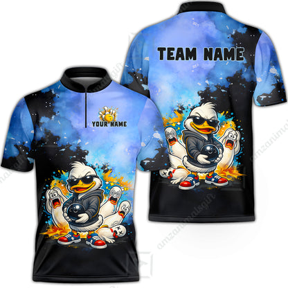 Custom Bowling Polo Shirt, Funny Screaming Pins Bowling Custom Bowling Polo Team Shirt For Players With Name & Team Name