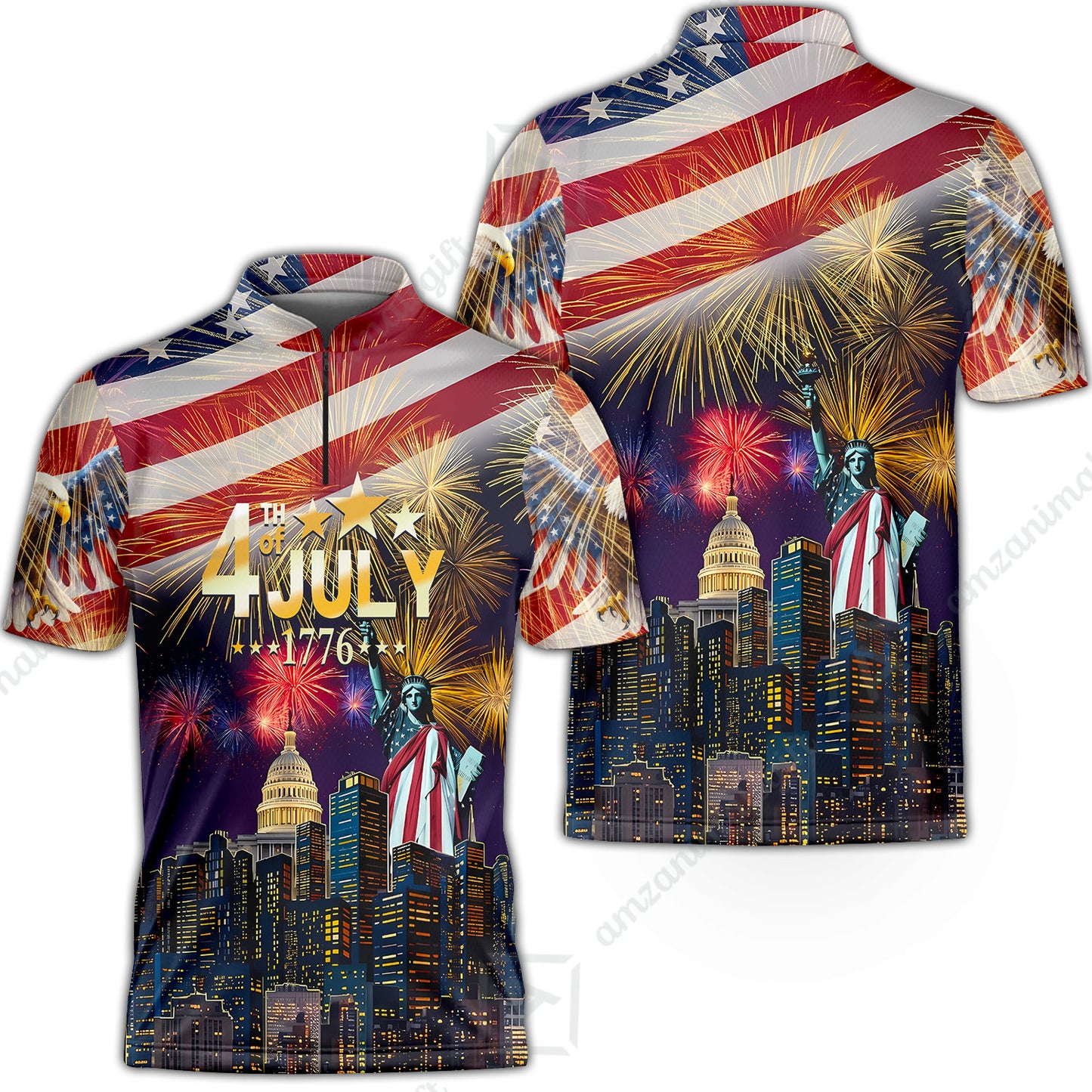 Custom Bowling Jersey Polo Shirt, Independence Day Celebration 1776 Bowling, Custom Bowling Jersey Team Shirt For Players With Name and Team Name