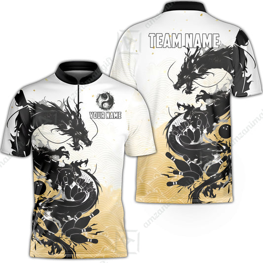 Custom Sumie Dragon Bowling Jersey Polo Shirt, Custom Sumie Dragon Bowling Jersey Team Shirt For Players With Name & Team Name