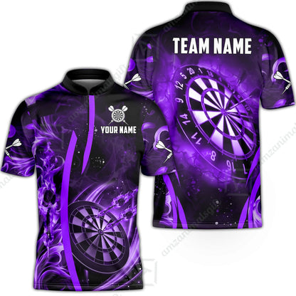 Custom Darts Jersey Polo Shirt, Vibrant Neon Darts, Custom Dart Jersey Team Shirt For Players With Name & Team Name