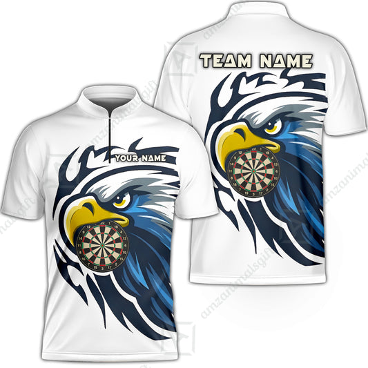 Custom Majestic Eagle Mascot Darts Jersey Polo Shirt, Custom Majestic Eagle Mascot Dart Jersey Team Shirt For Players With Name & Team Name