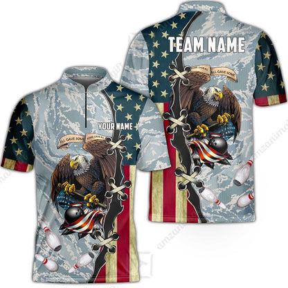 Custom Bowling Jersey Polo Shirt, All Gave Some Bowling, Personalized Name & Team Name