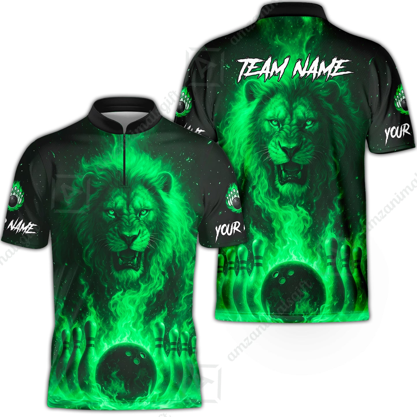 Custom Bowling Jersey Polo Shirt, Bowling Lion Of The Savannah, Custom Bowling Jersey Team Shirt For Players With Name & Team Name