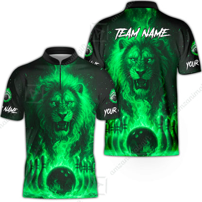Custom Bowling Jersey Polo Shirt, Bowling Lion Of The Savannah, Custom Bowling Jersey Team Shirt For Players With Name & Team Name