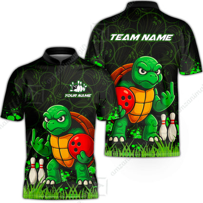 Customized Bowling Unisex Polo Shirt, Bowling Ninja Turtle, Bowling Uniform - Personalized Name And Team Name