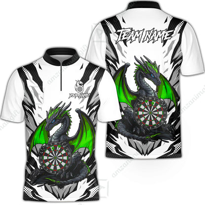 Custom Darts Team Jersey, Personalized Fantasy Dragon Dart Polo Shirt For Players With Name & Team Name