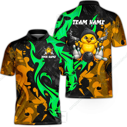 Custom Bowling Jersey Polo Shirt, Baby Gangsters, Custom Bowling Jersey Team Shirt For Players With Name and Team Name