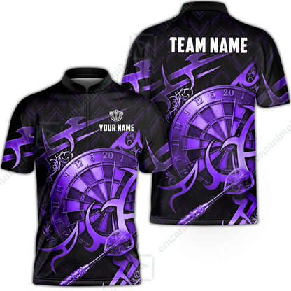 Custom Darts Jersey Polo Shirt, Tribal Darts & Mechanical Inferno, Custom Dart Jersey Team Shirt For Players With Name & Team Name