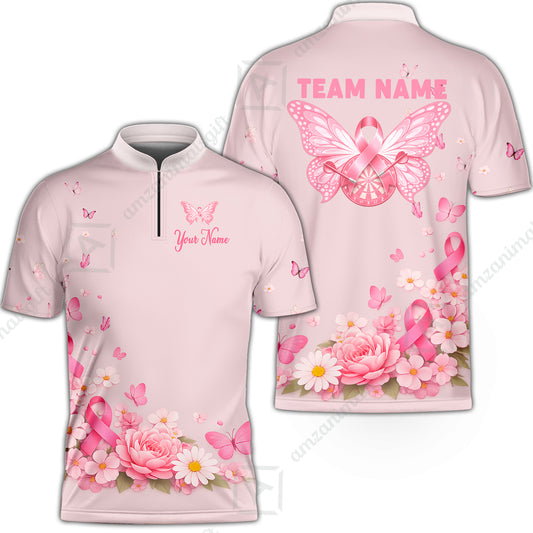 Custom Darts Jersey Polo Shirt, Butterfly Floral Darts, Custom Dart Jersey Team Shirt For Players With Name & Team Name