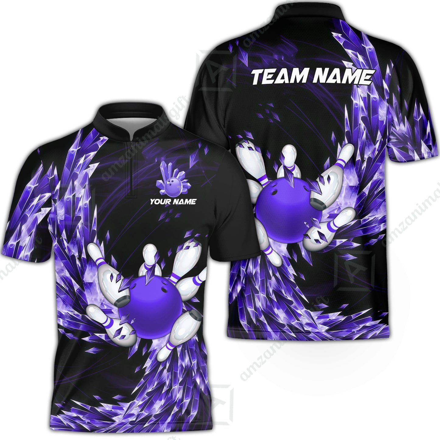 Custom Bowling Jersey Polo Shirt, Crystal Explosion Bowling Custom Bowling Jersey Team Shirt For Players With Name & Team Name