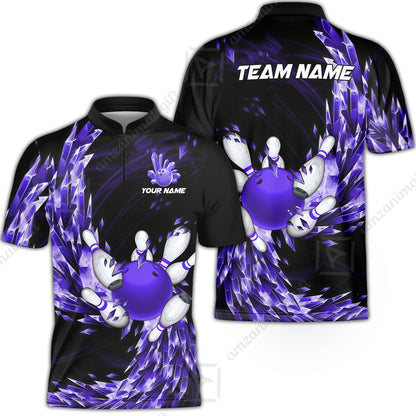 Custom Bowling Jersey Polo Shirt, Crystal Explosion Bowling Custom Bowling Jersey Team Shirt For Players With Name & Team Name