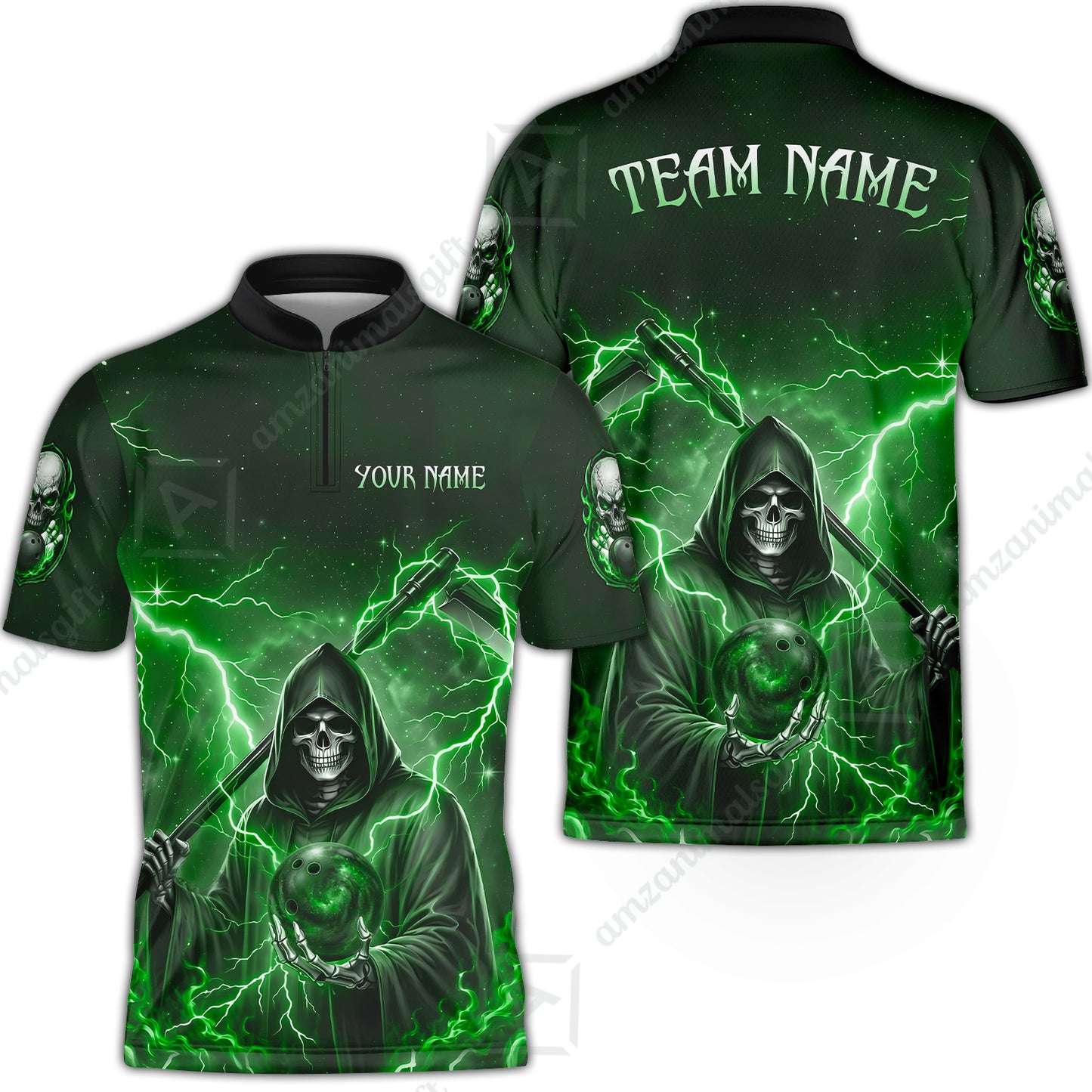 Custom Bowling Jersey Polo Shirt, Multiple Colors Death, Custom Bowling Jersey Team Shirt For Players With Name & Team Name
