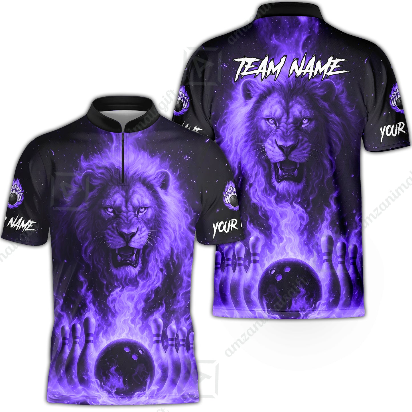 Custom Bowling Jersey Polo Shirt, Bowling Lion Of The Savannah, Custom Bowling Jersey Team Shirt For Players With Name & Team Name