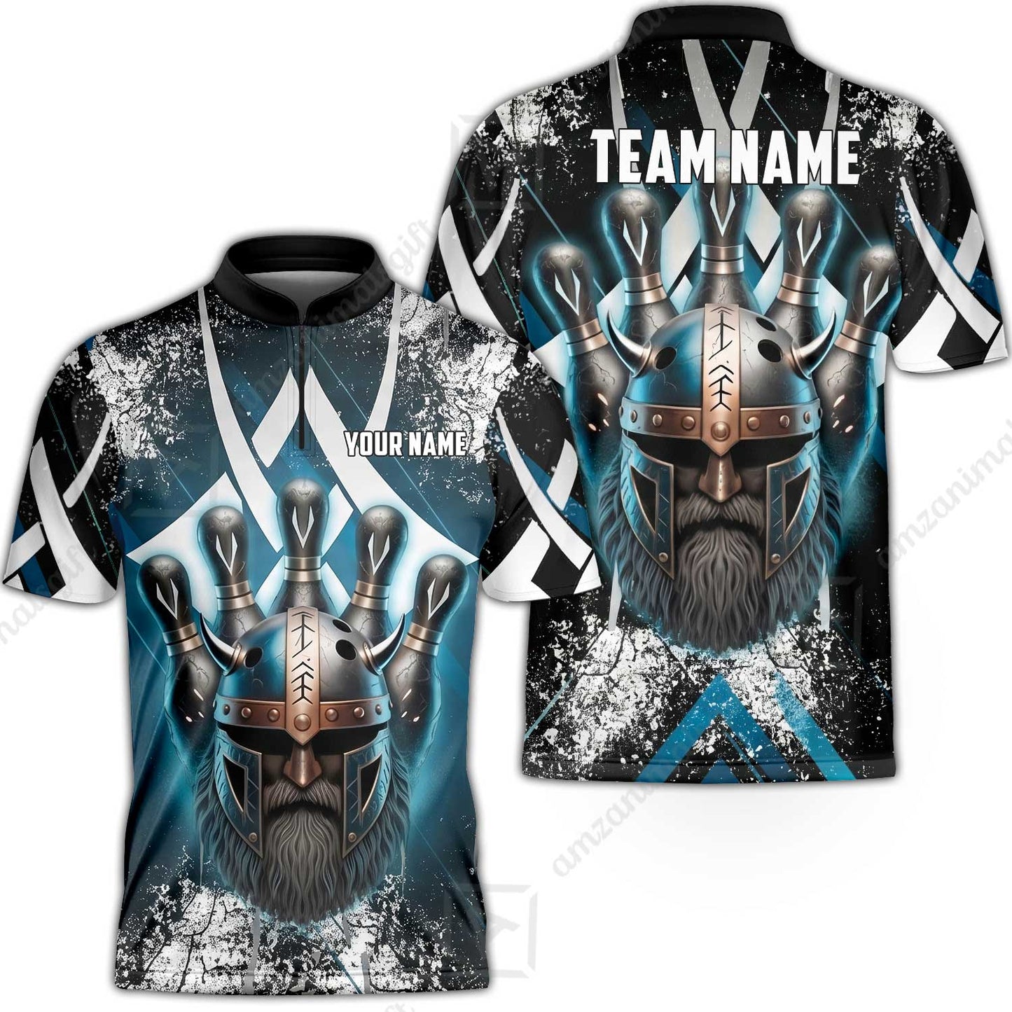 Custom Bowling Jersey Polo Shirt, Norse Warrior Bowling, Custom Bowling Jersey Team Shirt For Players With Name and Team Name