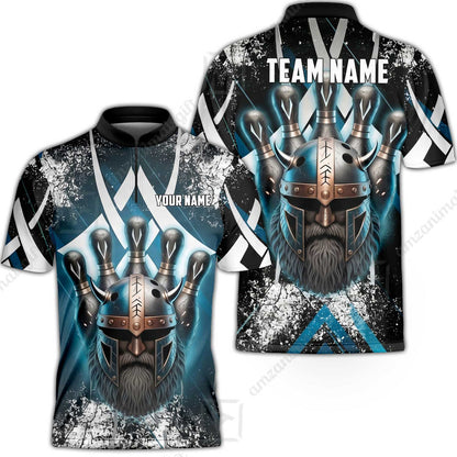 Custom Bowling Jersey Polo Shirt, Norse Warrior Bowling, Custom Bowling Jersey Team Shirt For Players With Name and Team Name