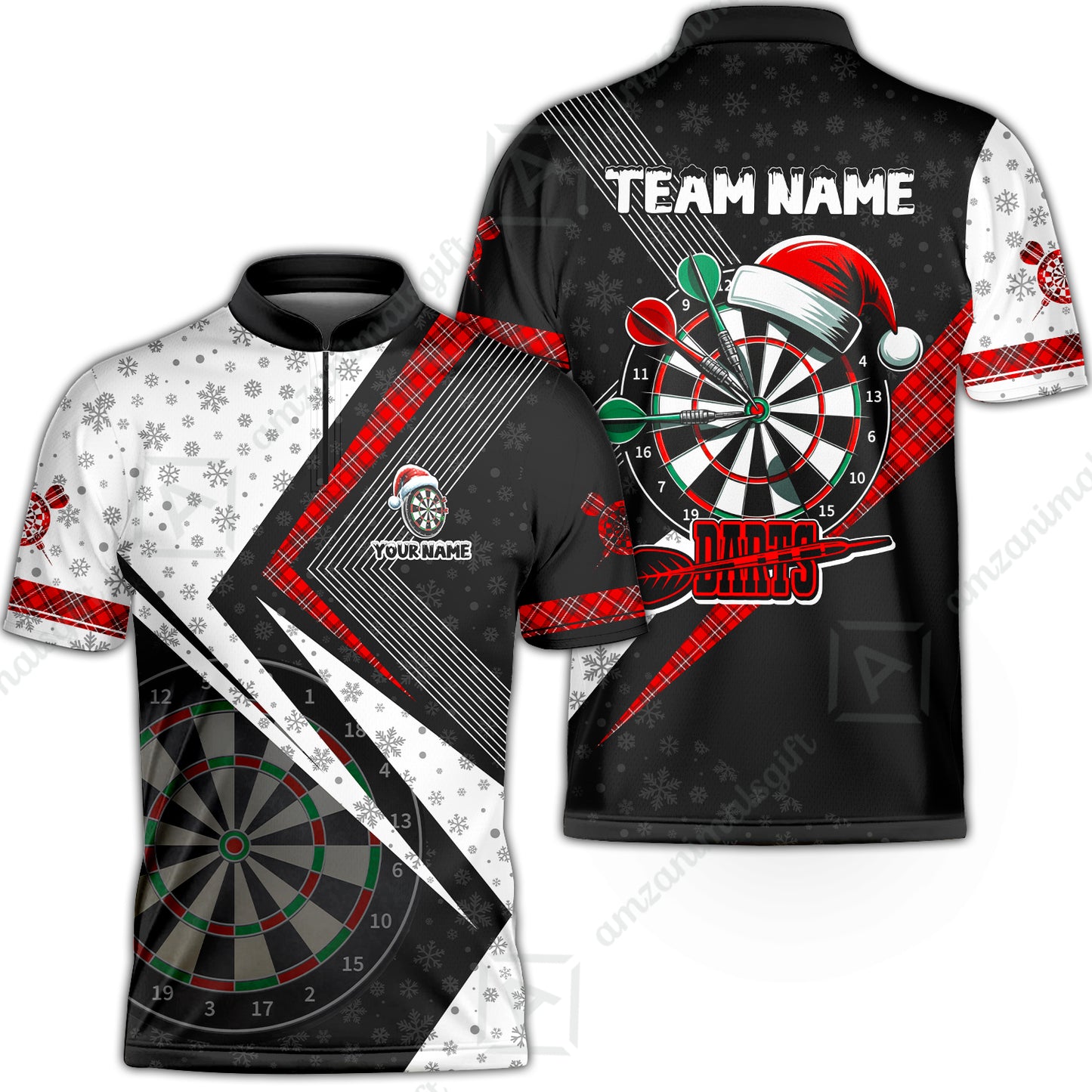 Custom Funny Santa Darts Unisex Polo Team Shirts, Custom Christmas Team League Darts Jersey Polo , Custom Darts Team Jerseys Uniform