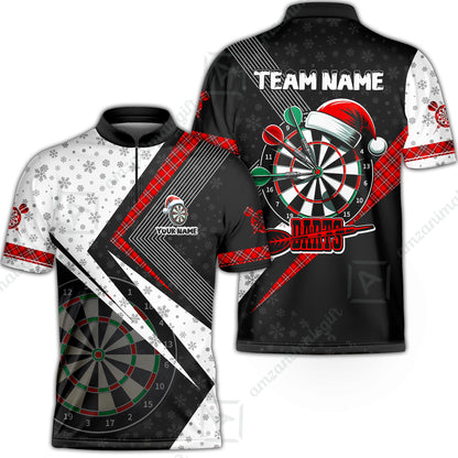 Custom Funny Santa Darts Unisex Polo Team Shirts, Custom Christmas Team League Darts Jersey Polo , Custom Darts Team Jerseys Uniform