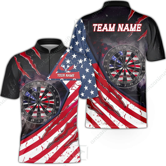Custom Patriotic Americana Claw Rip Darts Jersey Polo Shirt, Custom Patriotic Americana Claw Rip Dart Jersey Team Shirt For Players With Name and Team Name