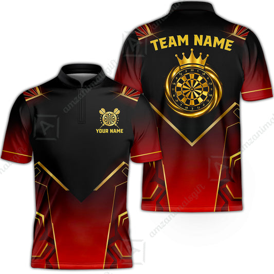 Custom Luxury Golden Crown Darts Jersey Polo Shirt, Custom Luxury Golden Crown Dart Jersey Team Shirt For Players With Name & Team Name