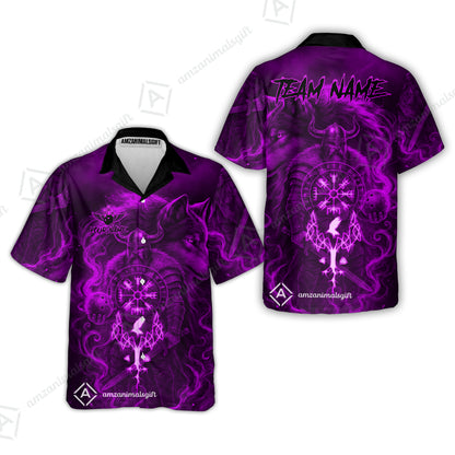 Customized Bowling Unisex Polo Shirt, Bowling Viking Man and Wolf, Bowling Uniform - Personalized Name And Team Name