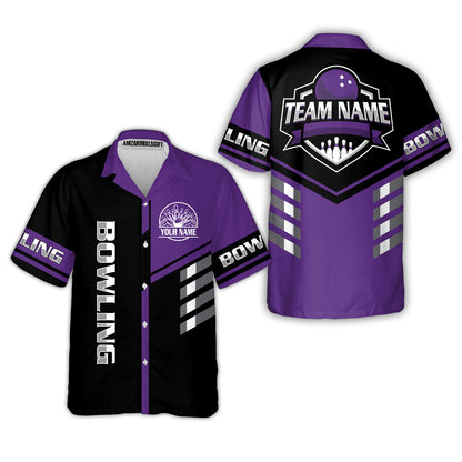 Custom Bowling Team Shirt – Modern Split Design Multicolor Option Personalized Jersey Bowling Uniform For League Players