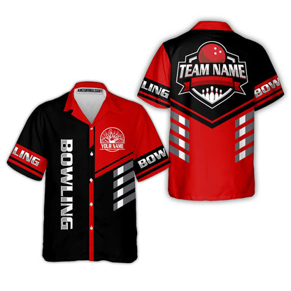 Custom Bowling Team Shirt – Modern Split Design Multicolor Option Personalized Jersey Bowling Uniform For League Players