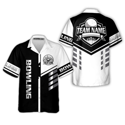 Custom Bowling Team Shirt – Modern Split Design Multicolor Option Personalized Jersey Bowling Uniform For League Players