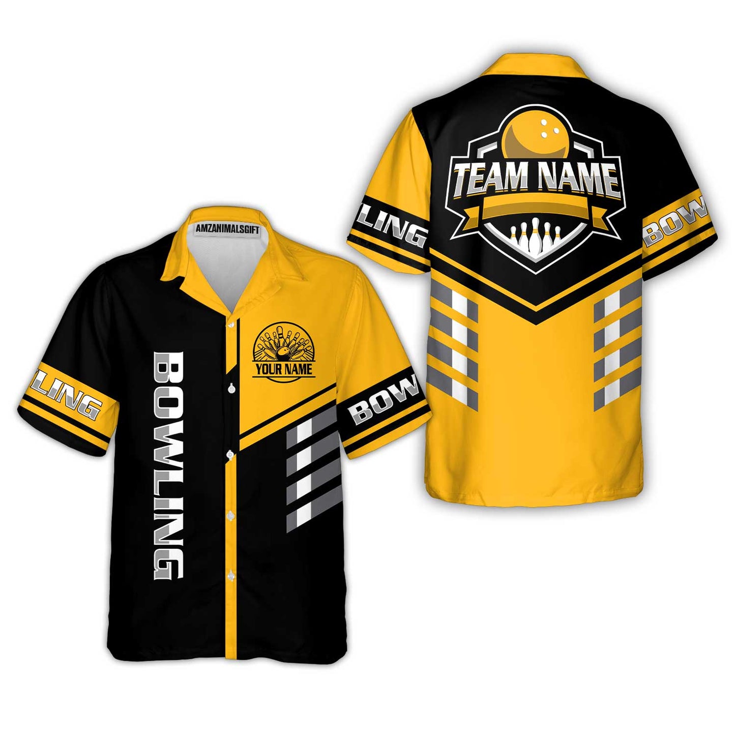 Custom Bowling Team Shirt – Modern Split Design Multicolor Option Personalized Jersey Bowling Uniform For League Players