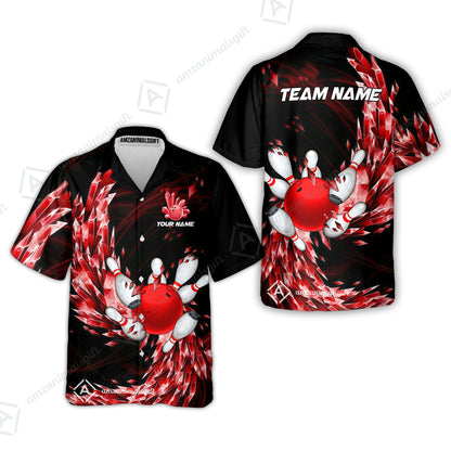 Custom Bowling Jersey Polo Shirt, Crystal Explosion Bowling Custom Bowling Jersey Team Shirt For Players With Name & Team Name