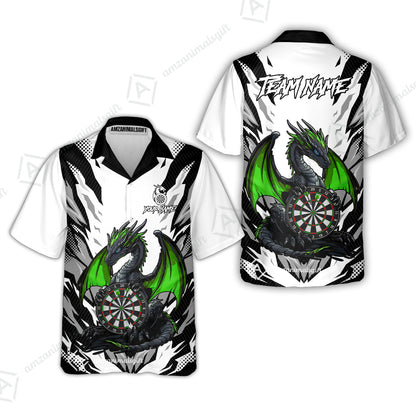 Custom Darts Team Jersey, Personalized Fantasy Dragon Dart Polo Shirt For Players With Name & Team Name