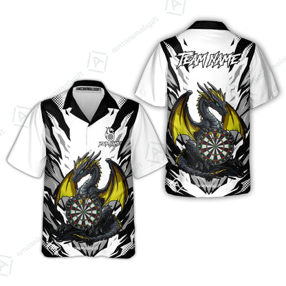 Custom Darts Team Jersey, Personalized Fantasy Dragon Dart Polo Shirt For Players With Name & Team Name