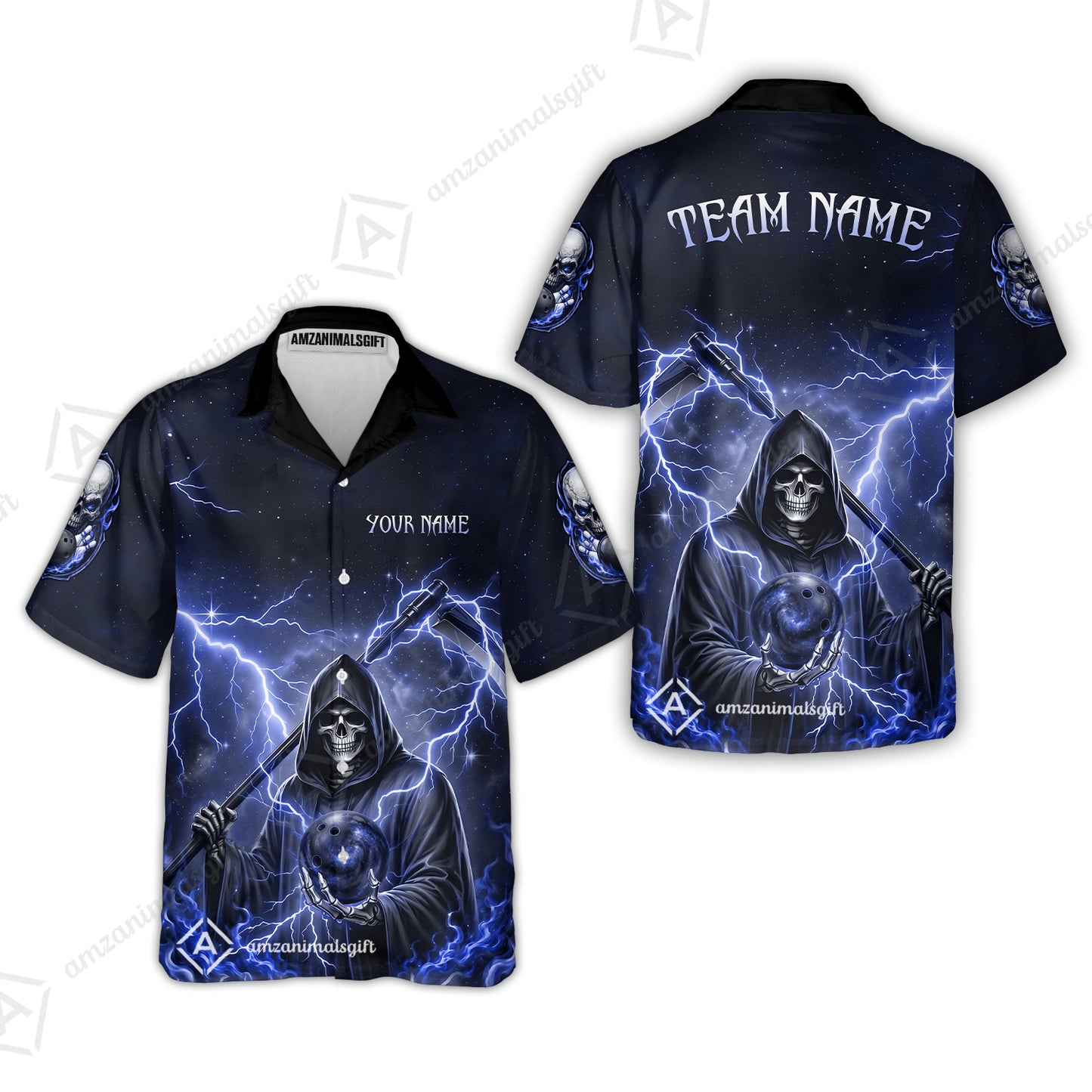 Custom Bowling Jersey Polo Shirt, Multiple Colors Death, Custom Bowling Jersey Team Shirt For Players With Name & Team Name