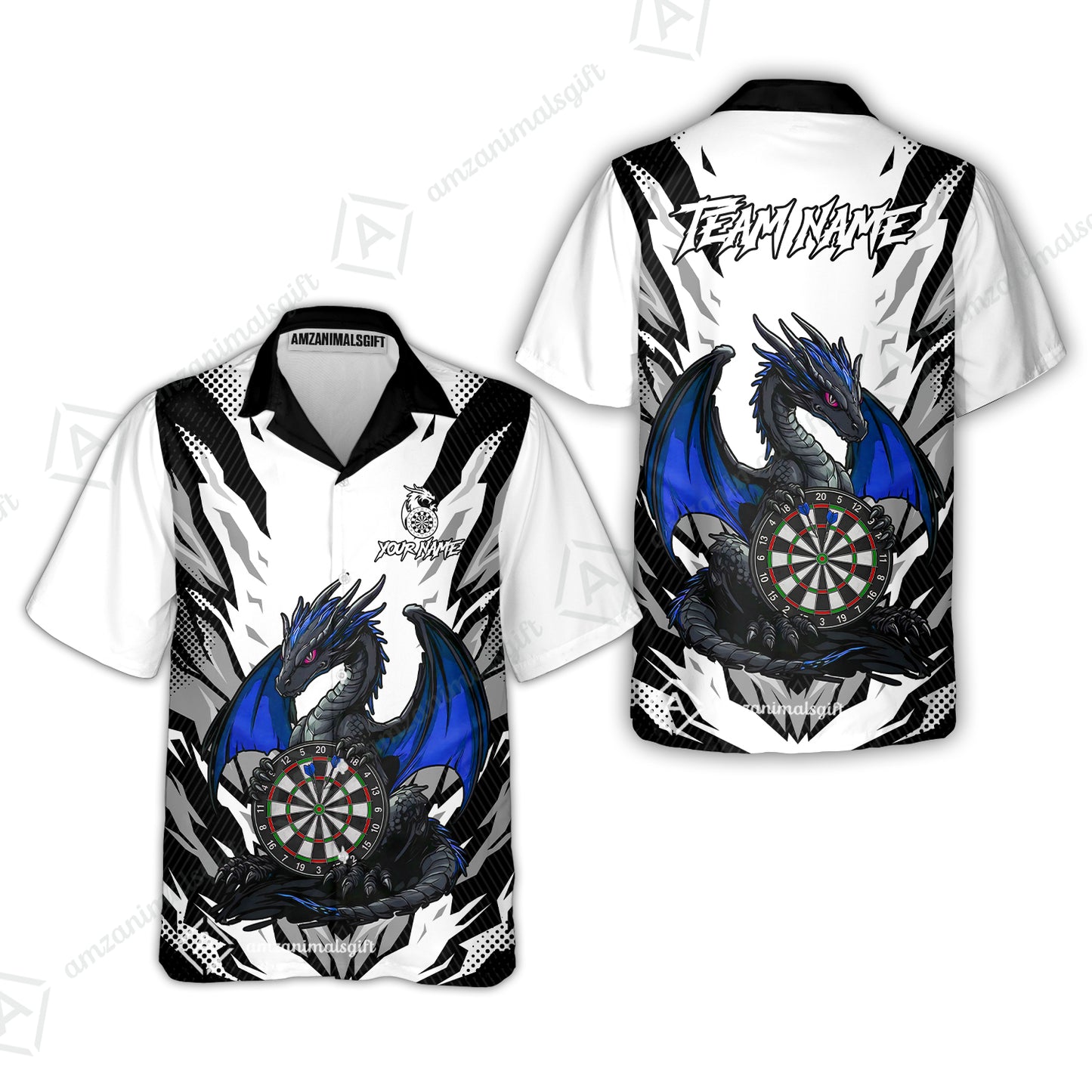 Custom Darts Team Jersey, Personalized Fantasy Dragon Dart Polo Shirt For Players With Name & Team Name