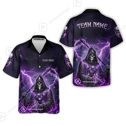 Custom Bowling Jersey Polo Shirt, Multiple Colors Death, Custom Bowling Jersey Team Shirt For Players With Name & Team Name