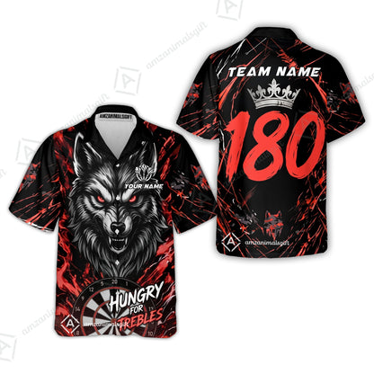 Custom Darts Jersey Polo Shirt, Wolf 180, Custom Dart Jersey Team Shirt For Players With Name & Team Name