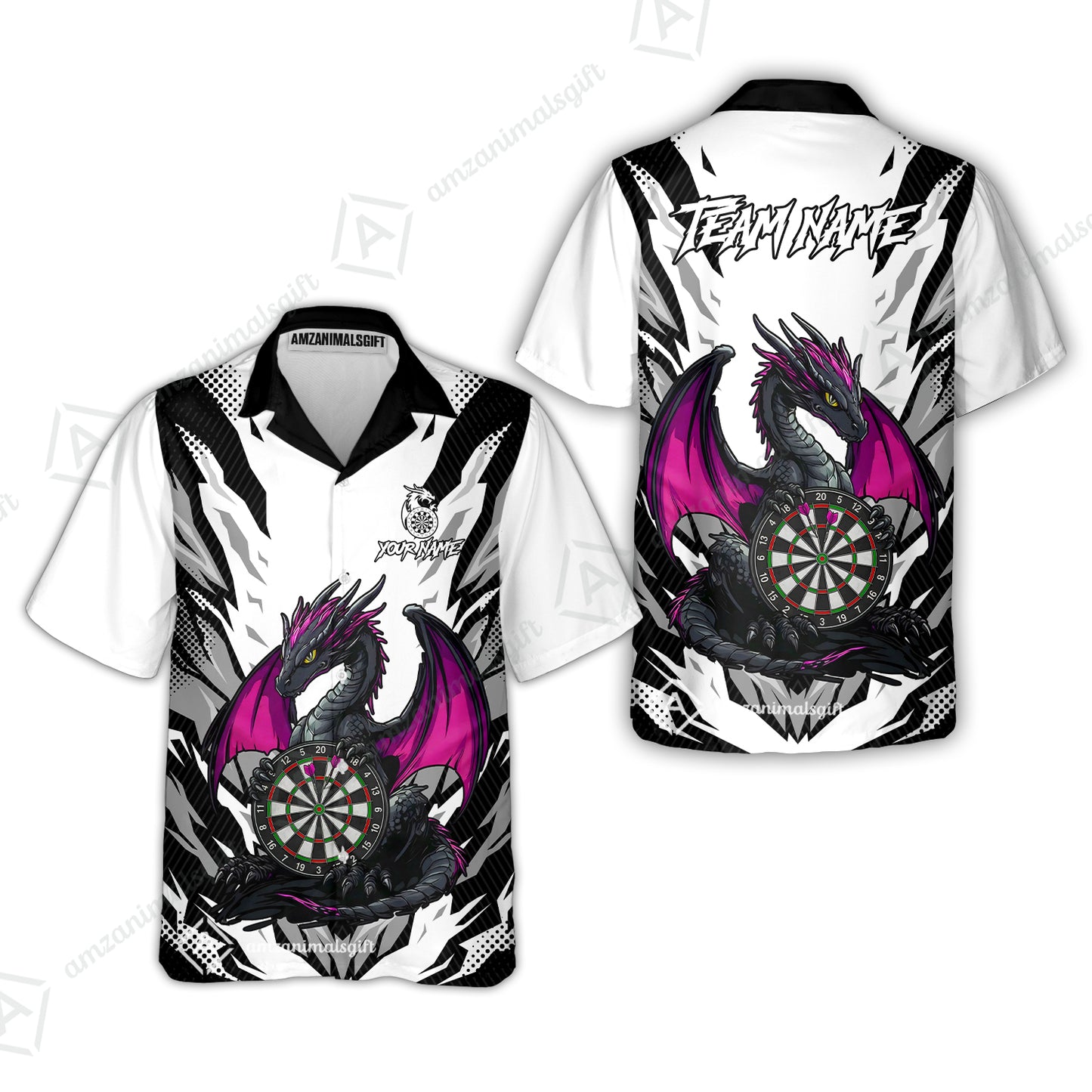 Custom Darts Team Jersey, Personalized Fantasy Dragon Dart Polo Shirt For Players With Name & Team Name
