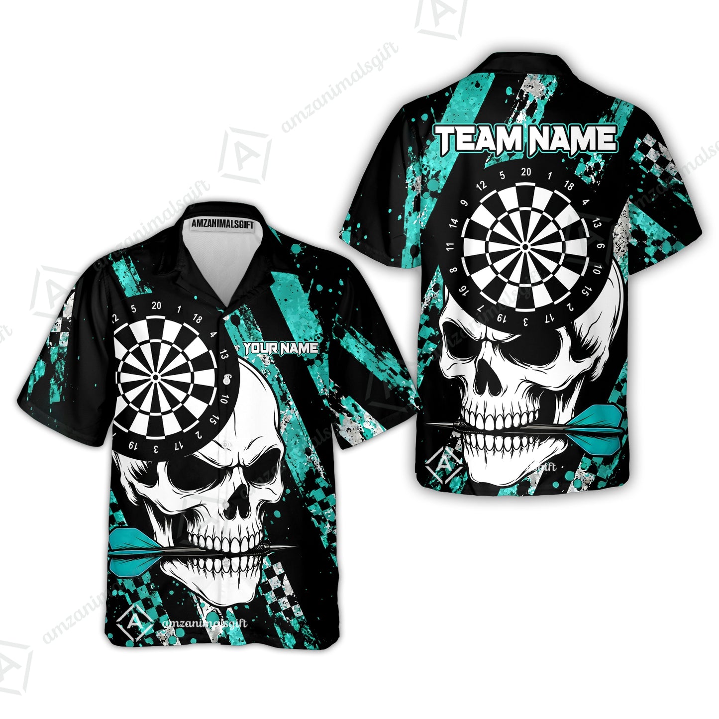 Custom Darts Jersey Polo Shirt, Skull Bites Dart, Custom Dart Jersey Team Shirt For Players With Name & Team Name
