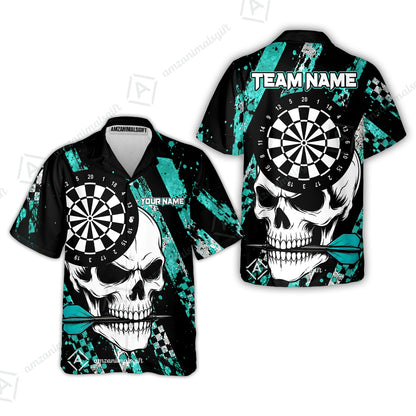 Custom Darts Jersey Polo Shirt, Skull Bites Dart, Custom Dart Jersey Team Shirt For Players With Name & Team Name