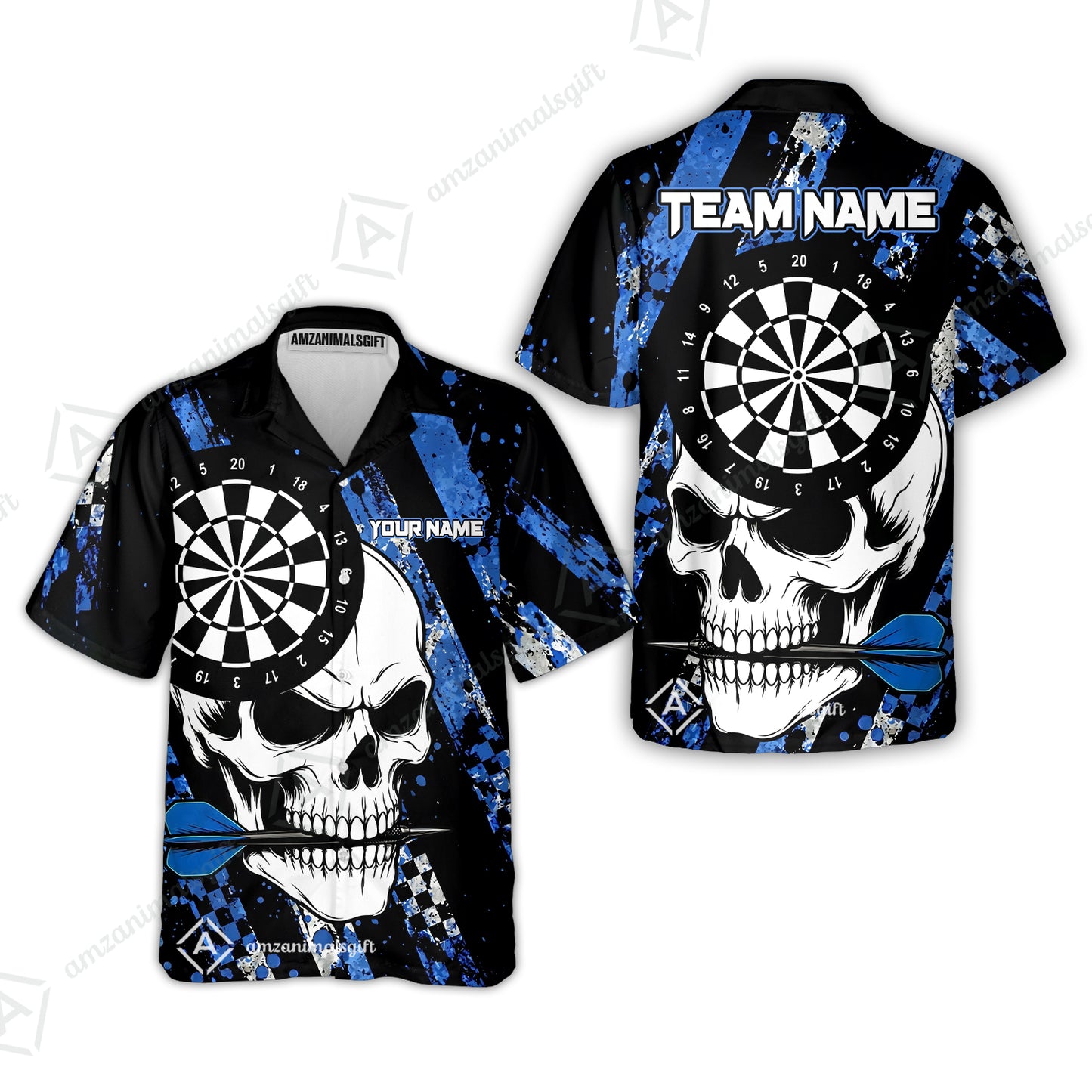 Custom Darts Jersey Polo Shirt, Skull Bites Dart, Custom Dart Jersey Team Shirt For Players With Name & Team Name