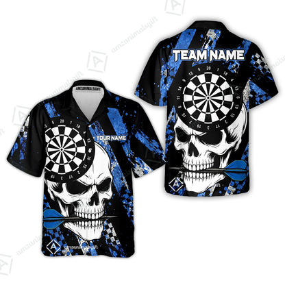 Custom Darts Jersey Polo Shirt, Skull Bites Dart, Custom Dart Jersey Team Shirt For Players With Name & Team Name