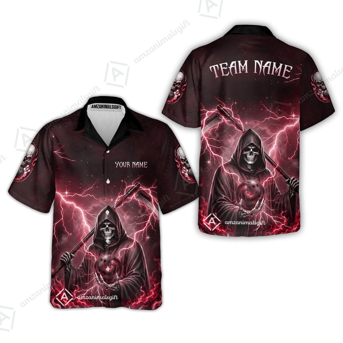 Custom Bowling Jersey Polo Shirt, Multiple Colors Death, Custom Bowling Jersey Team Shirt For Players With Name & Team Name