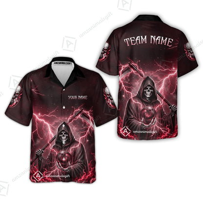 Custom Bowling Jersey Polo Shirt, Multiple Colors Death, Custom Bowling Jersey Team Shirt For Players With Name & Team Name