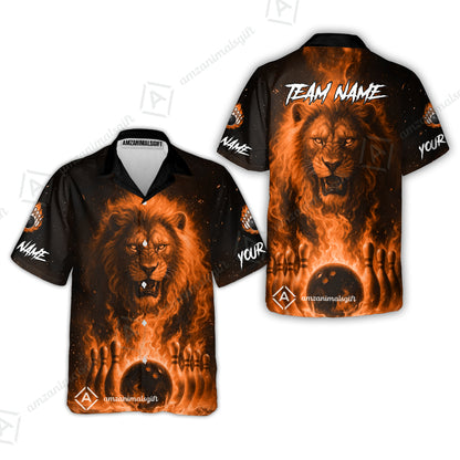 Custom Bowling Jersey Polo Shirt, Bowling Lion Of The Savannah, Custom Bowling Jersey Team Shirt For Players With Name & Team Name